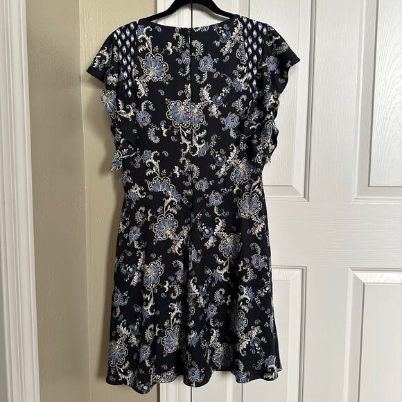 Rebecca Taylor Silk Black Paisley Ruffle Flutter Sleeve‎ Dress 10 - Picture 6 of 9